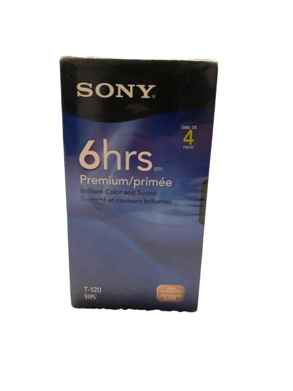 New Sony VHS Cassette Tapes Sealed Set of 4 Premium 6hrs T120 VR 246M